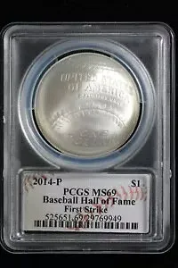 2014-P 野球 HoF シルバー ドル PCGS MS69 ファースト ストライク マクファーランド 3G3G