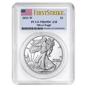 2023-W プルーフ $1 アメリカン シルバー イーグル PCGS PR69DCAM FS フラグ ラベル ホワイト フレーム