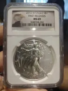 2012 W アメリカン イーグル シルバー ダラー NGC MS69 初リリース。美しいコイン。