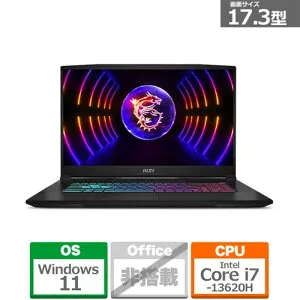 ★260398 未開封保証品 MSI KATANA17-B13VEK-4339JP NVIDIA GeForce RTX 4050 Laptop GPU SSD 1TB 144Hz 4526541196461