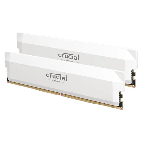 Crucial(クルーシャル) PRO (マイクロン製) デスクトップ用メモリ 32GB×2枚 DDR5-6000 ホワイト オーバークロック CP2K32G60C40U5W 【国内正規代理店品】
