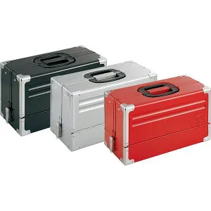 【即納在庫品】「直送」前田金属工業 TONE BX331 ツールケース メタル V形3段式 433X220X240mm トネ レッド ツールボックス 天面フラット 両開き