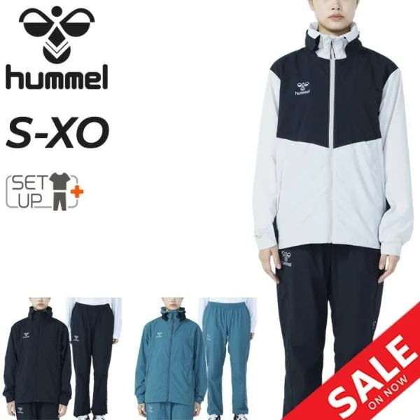 ヒュンメル ウィンドブレーカー メンズ 上下 hummel 長袖ジャケット ロングパンツ セットアップ スポーツウエア はっ水 防風 上下組 サッカー /HAW2194-HAW2194P
