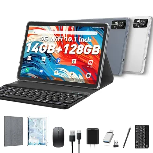 EITOMIN 10インチタブレット 2026年最新Androidタブレット 128GB ROM+14GB RAM+1TB 拡張オクタコア 5G WiFi 4G セルラー T-Mobile 13MP+8MP 7000mAh BT5.0 GPSタブレット キ