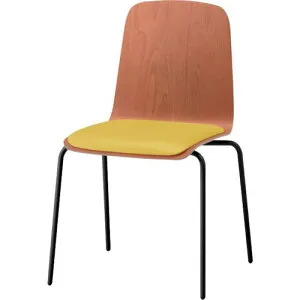 ■ITOKI ノットワーク背座一体チェア座パッド付 背座ラスティックビーチM・脚サテンブラック・ウレタンレザーストロングイエロー〔品番:KLL120DKTTU5〕【3390627:0】[送料別途見積り][法人・事業