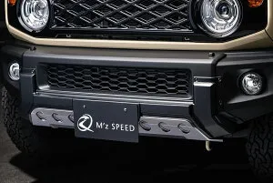 エムズスピード ジムニー ノマド JC74W フロントバンパーガード AES製 未塗装 2921-1110 M'z SPEED CROSS LINE クロスライン