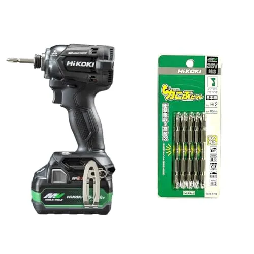 HiKOKI(ハイコーキ) 18V充電式インパクトドライバ WH18DC(2XPBZ) + 力こぶビット(長さ85mm×5本組) セット