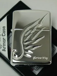 ジッポーライター： Zippo アーマー Armor 【エンジェル ウイング】 V-WING シルバー 《レジェンド オブ アーマー》 銀色 彫刻 ☆素敵!!☆ 【あす楽対応】 【楽ギフ_包装】 【母の日】 【父の日】