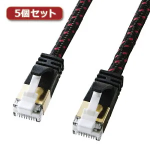 5個セット サンワサプライ つめ折れ防止カテゴリ7細径メッシュLANケーブル KB-T7ME-02BKRX5 | ケーブル 関連単語 DVI 変換 ケーブル HDMI VGA インターフェース ディスプレイ パソコン DVD アナログ デ