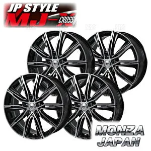 MONZA モンツァ JP STYLE MJ-X (4本セット) 6.0J x 16 インセット+50 PCD100 4穴 ブラックメタリック ポリッシュ (MJX-601650-100-4S