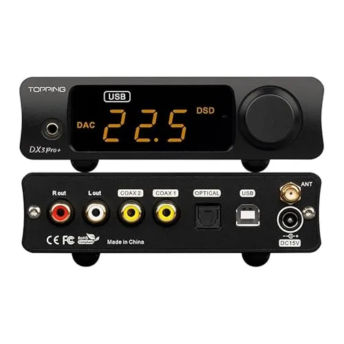 LEAUDIO Topping DX3 Pro+ ES9038Q2M Bluetooth 5.0 LDAC Audio Decoder DSD512 DAC AMP NFCA Headphone Amplifier Pre Amplifier (ブラック)