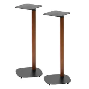 100-SPSTN07M スピーカースタンド 天然木デザイン 耐荷重10kg 高さ78cm スパイク型アジャスター付き ペア 2本セット 金属製 フロアスタンド ブラック＆木目