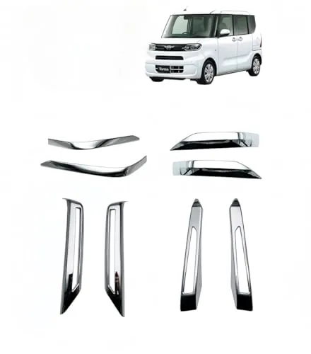 kiAutoタントカスタム パーツ 後期専用 LA650S LA660S 外装パーツ 4点セット メッキ仕上げ カスタム パーツ 8pcs ドレスアップ アクセサリー エアロ 外装パーツ ガーニッシュ 車種専用設計 保護パーツ 汚れ防止 表面傷防止 カー用