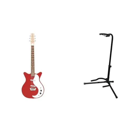 【セット買い】 Danelectro (ダンエレクトロ) エレキギター 復刻モデル STOCK'59 V.RED 【国内正規品】 + 【安心の日本企業取り扱い製品】キクタニ ギタースタンド ラッカー塗装対応 転倒防止用ゴム付属 GS-101B