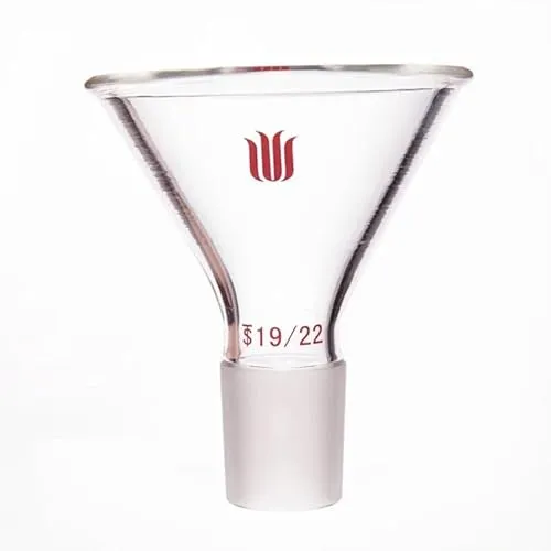 ラボ用三角ロート、φ50mm φ75mm φ100mm、19/22 24/40 29/42、添加ロート、ファンネル、パウダー、ホウケイ酸ガラス、F18(50mm-F181950)
