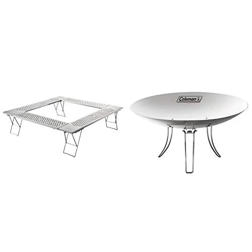Coleman(コールマン) 焚火台テーブル ファイアープレーステーブル 約6kg 2000010397 & 焚火台 ファイアーディスク 直径約45cm 重量約1.6kg 2000031235【セット買い】