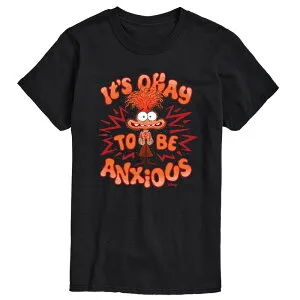 ディズニー ピクサー メンズ トップス Tシャツ グラフィック Disney / Pixar ’ s Inside Out 2 Men's Its Okay To Be Anxious Graphic Tee Black ブラック