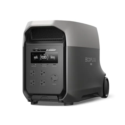 EcoFlow DELTA 3 Ultra ポータブル電源 3072Wh 大容量 2.6時間満充電 リン酸鉄リチウムイオン電池 10年長寿命 定格出力 瞬間最大7200W 防災 家庭用 アウトドア用 車中泊 UPS機能 アプリ遠隔操作 純正弦波 高耐久/防