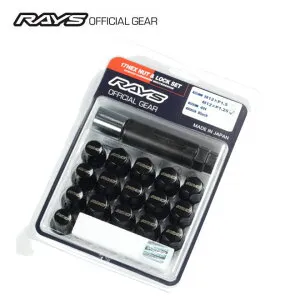 【欠品中 次回納期5月末から6月上旬頃】【正規品】レイズ RAYS ホイールナット ロックナット 17HEX ロック＆ナットセット M12×P1.5 4H車用 ブラック