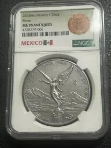 2018 Mo NGC MS 70 メキシコ アンティーク 1 オンス シルバー リベルタ オンザ。メキシコレーベル！