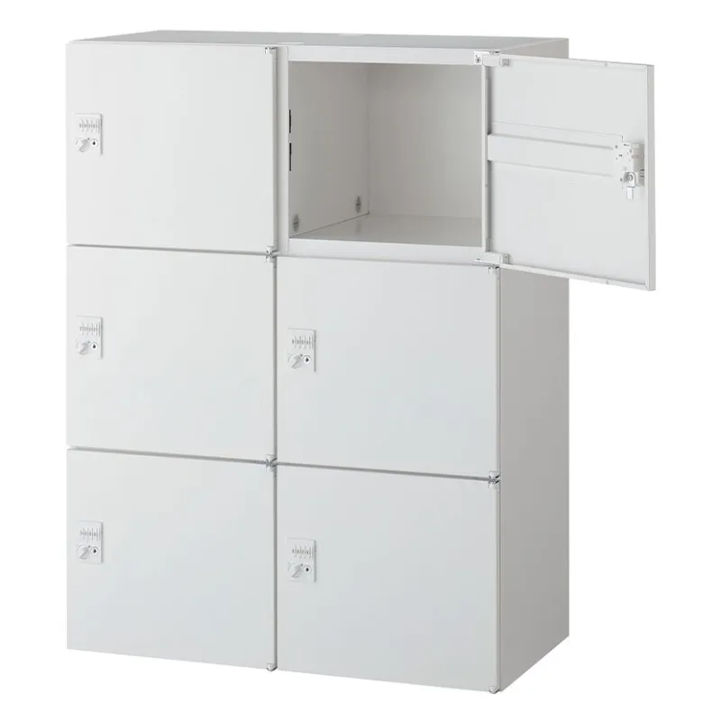 クウォール 6人用 2列3段 パーソナルボックス ダイヤル錠 鍵付き ホワイト ミニロッカー 幅900×奥行450×高さ1200mm パーソナルロッカー 個人ロッカー RW45-612H-D2 【国産】 【完成品】