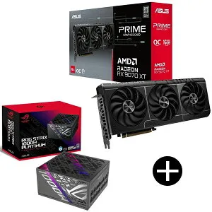 ASUS PRIME-RX9070XT-O16G PRIME グラフィックボード + ROG-STRIX-1000P-GAMING 電源ユニット セット
