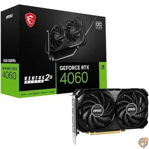 【5日最大1500円クーポン】MSI GeForce RTX 4060 Ventus 2X ブラック 8G OC ゲーミンググラフィックカード - 8GB GDDR6X PCI Express Gen 4 128ビット 3X DP v 1.4a HDMI 2.1a (4K & 8K HDR対応)