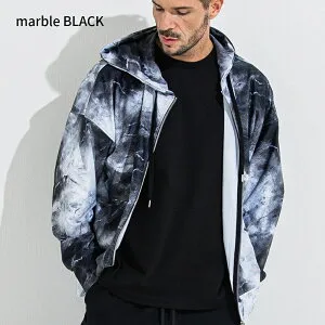 【マラソンP20倍】RESOUND CLOTHING リサウンドクロージング RUSH OVER ZIPUP HOODIE RC36-C-001 パーカー ジップアップ ラッシュガード セットアップ メンズ MARBLE BLACK MARBLE BLUE MARBLE WHITEブランド おしゃれ