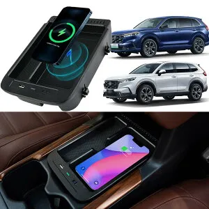 車載ワイヤレス充電器 ホンダ CRV (2017 2018 2019 2020 2021 2022) 用 全モデル 高温保護機能付き Qi対応スマホなら何でも