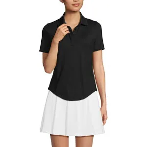 ランズエンド レディース トップス Tシャツ ポロシャツ Women's Lands' End Short Sleeve High Impact Polo Top Black ブラック
