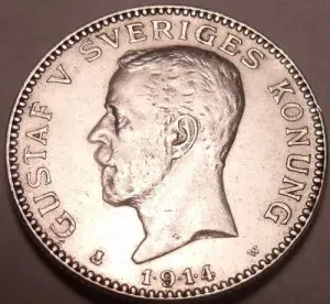 希少なシルバースウェーデン1.9.1.4クローナ?この日付で鋳造された唯一の時間?無料