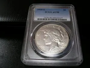 1935-S シルバーピースダラー 1ドル PCGS AU50