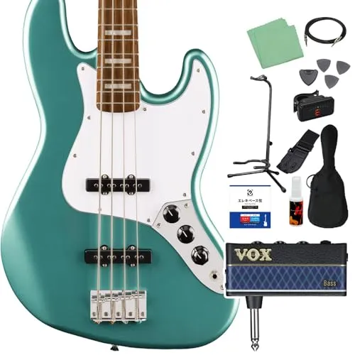 Squier by Fender Affinity Series Active Jazz Bass Mystic Sea Foam Green ベース 初心者12点セット 【ヘッドホンアンプ付】 ジャズベース スクワイヤー/スクワイア