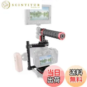 【送料無料】CAMVATE DSLRカメラケージセット 撮影キット トップハンドル、125mm/145mm/197mm側パイプを含む 高さ調整可能 クイックリリース 600D/GH5/D810 / X-T2に対応