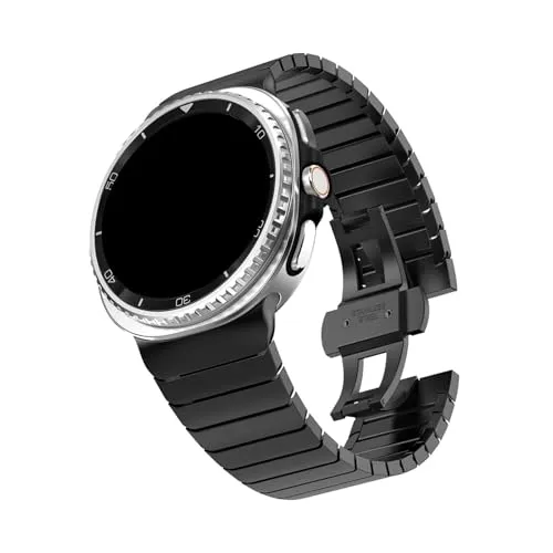 Samsung Galaxy Watch 8Classic用チタン合金ブレスレット 46mm Watch8 40mm 44mm用バンド ステンレススチールストラップ, ブラック-チタン。, For Galaxy 8 40mm