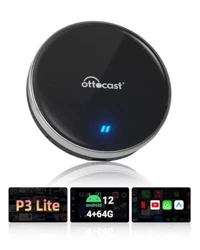 【公式】オットキャストOttocast OttoAibox P3 Lite CarPlay AI Box 車内でYouTube Netflix ABEMA Disney+等が観れる カープレワイヤレス化 Android AI ボックス 車載用アンドロイド端