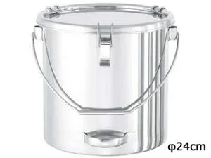 日東金属工業 18-8 下部パイプ柄取っ手付密閉容器(キャッチクリップ式)吊付 CTBD24cm