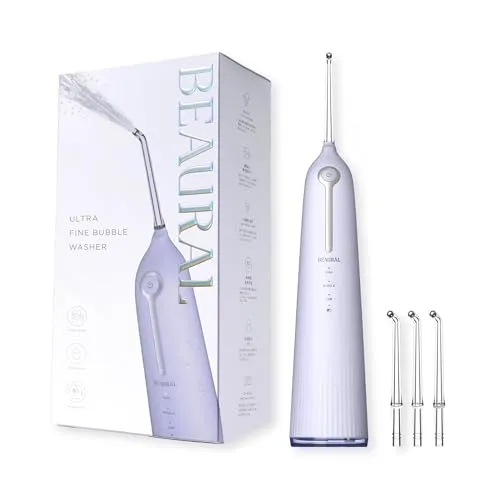 BEAURAL ビューラル ウルトラファインバブルウォッシャー ノズル セット バイオレット 口腔洗浄器 歯間洗浄 コードレス IPX7防水 3段階水圧調整