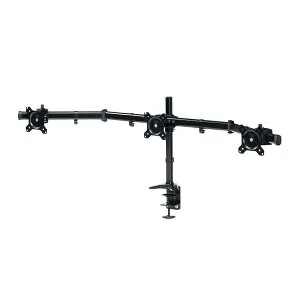 サンワサプライ CR-LAC312BK 2/4 モニターアーム 3画面 横並び クランプ式 チルト パン ローテーション スウィング 耐荷重8kg ノックダウン組立式