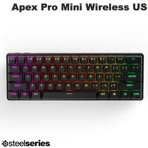 SteelSeries Apex Pro Mini Wireless US 英語配列 61キー 有線 / 2.4GHz / Bluetooth 5.0 ワイヤレス テンキーレスメカニカルゲーミングキーボード OmniPointスイッチ スティールシリーズ エーペックス US配列 snl26