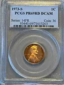1973-S リンカーン セント 1C PCGS PR69RD DCAM **レッド** ジェム