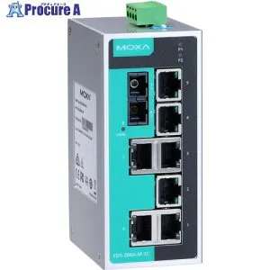 MOXA 8ポート(RJ45×7、マルチモードSCコネクタ×1) アンマネージド イーサネットスイッチ ワイド温度モデル EDS-208A-M-SC-T 1個 ■▼168-5050 【送料都度見積】
