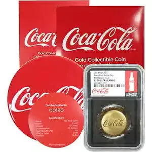 2018 コカ・コーラ ゴールド キャップ PF 70 UCAM NGC 12 g .999 ゴールド SKU:CPC9310