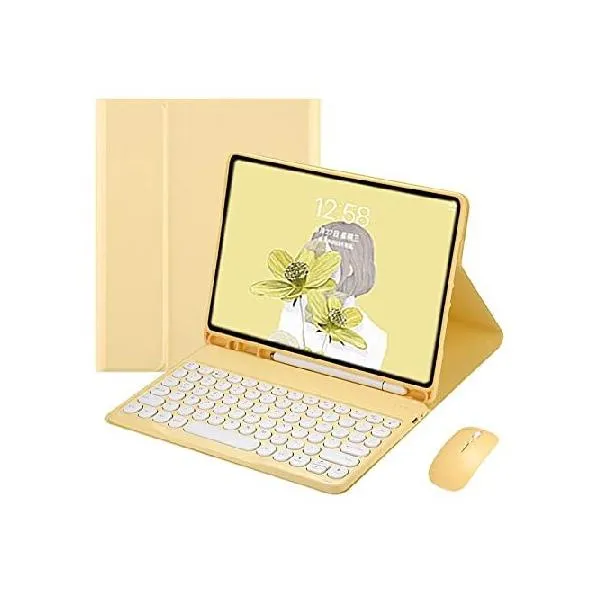 YEEHi Keyboard Case Mouse for iPad mini A17 Pro 2024/ iPad mini 6 2021 8.3" Color Cute Round Key Wireless Bluetooth Detachable Keyboard Cover_並行輸入