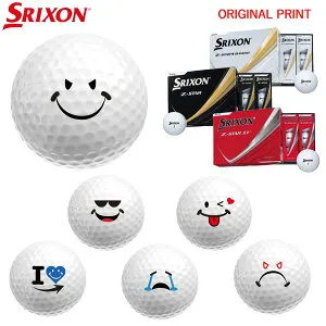【オリジナルマークプリントボール(納期2-3日)】ダンロップ スリクソン 2025 New Z-STAR(ゼットスター) ゴルフボール 1ダース(12球) BADスマイルC マーク入り