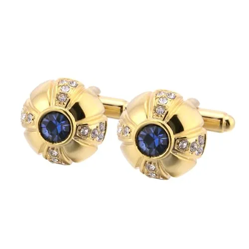 Round Gold Enamel Metal Cufflinks for Foreign Trade Shirts