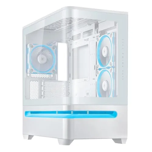 ASUS Prime AP202 ARGB Micro-ATX PCケース 湾曲したガラスパネル 420mmまでGPUをサポートPRIME AP202 TG ARGB WHITE 国内正規代理店品 白