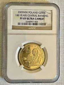 ポーランド 2009 MW 180 年 中央銀行 200 ズロティチ 金 NGC PF69 UC SKU# 2872