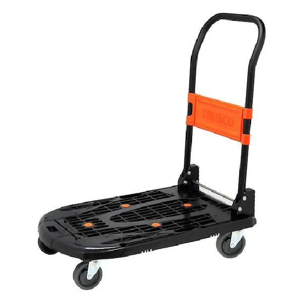 TRUSCO 樹脂台車 NEWカルティオ 780x490 MPK-780-BK 折りたたみ式台車 黒 軽量化6.8kg 安定性向上 トラスコ中山