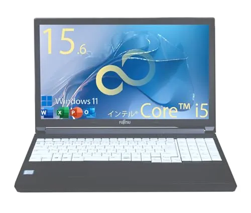 【整備済み品】 富士通 ノートパソコン FUJITSU LIFEBOOK A576 / R/Core i5-6200U / MS Office 2019 H&B メモり8GB / SSD 256GB / HDMI / 15.6inch / WIFI/Blu
